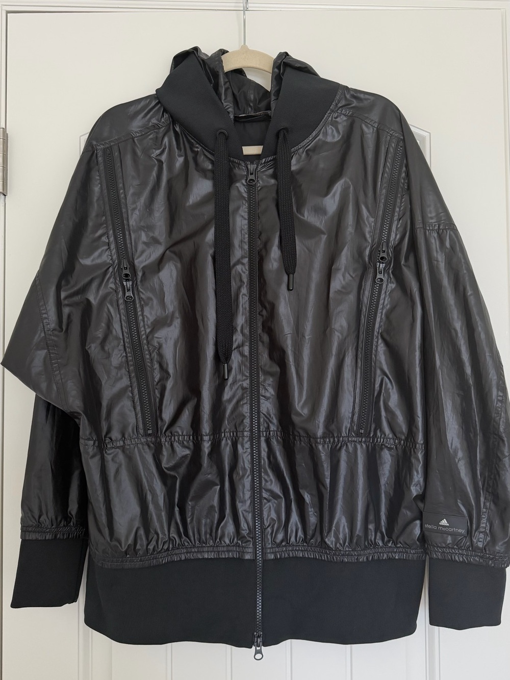 Stella McCartney x adidas Hooded Lightweight Jacket, Black, Large